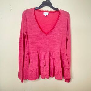 Deletta Anthropologie Thea Tiered Top women’s size small
